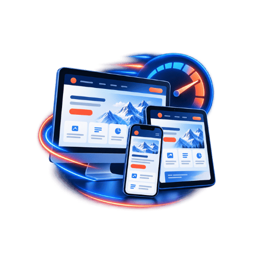 Sito web responsive su desktop, tablet e smartphone